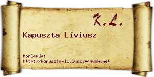 Kapuszta Líviusz névjegykártya